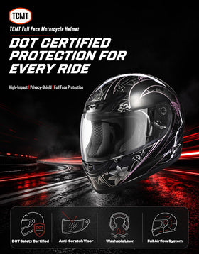 TCMT close-up of anti-scratch mirror shield delivering clear visibility