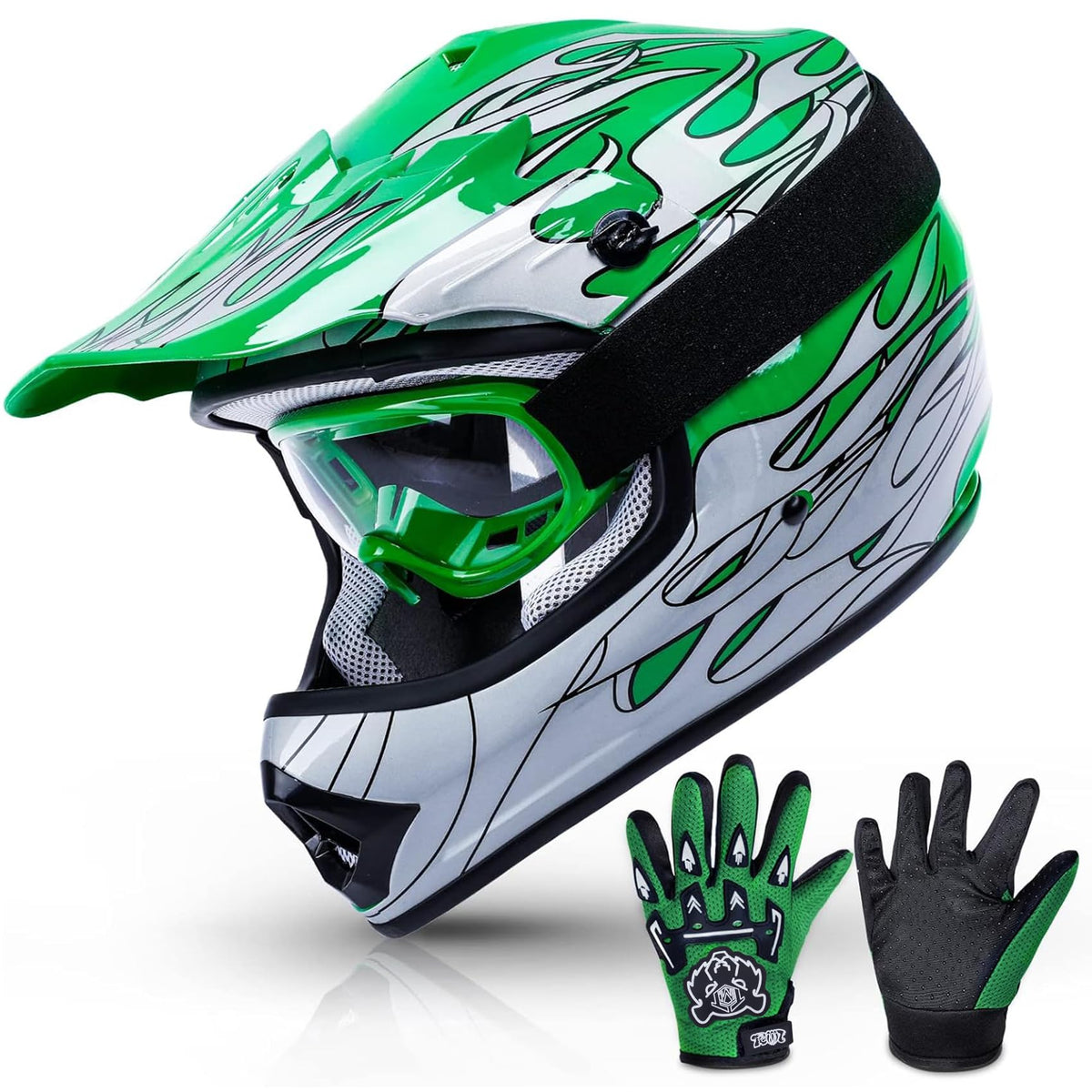 TCMT front view helmet showing full-face protection and secure fit benefit