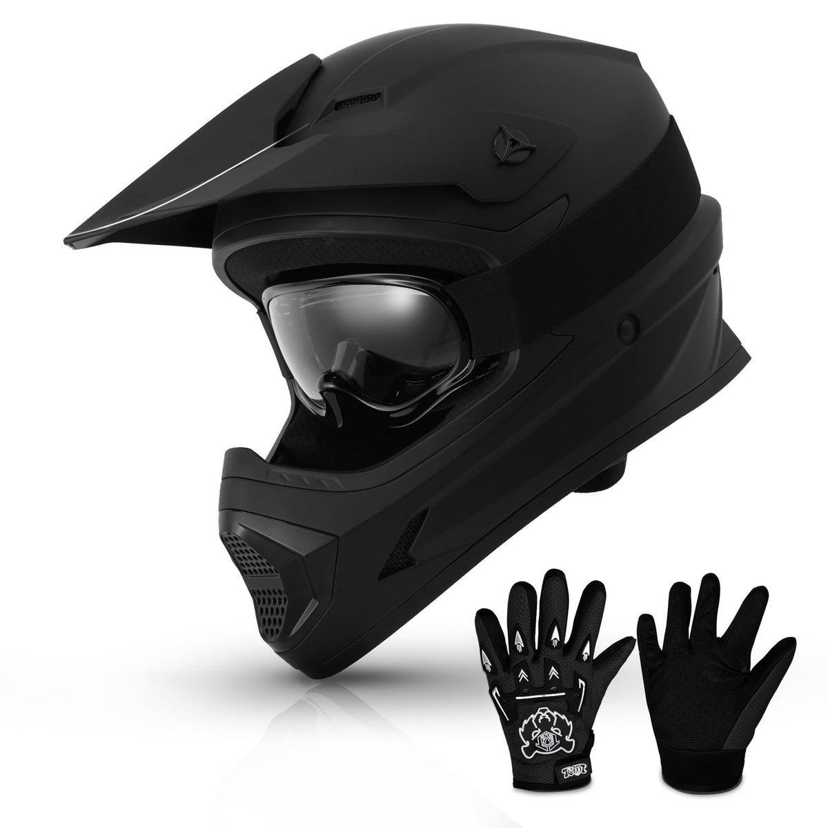 TCMT youth helmet front view showing protective full-face design and high visibility