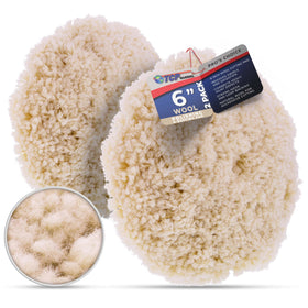TCP Global 6" wool pad front face showing dense fibers and fast cutting