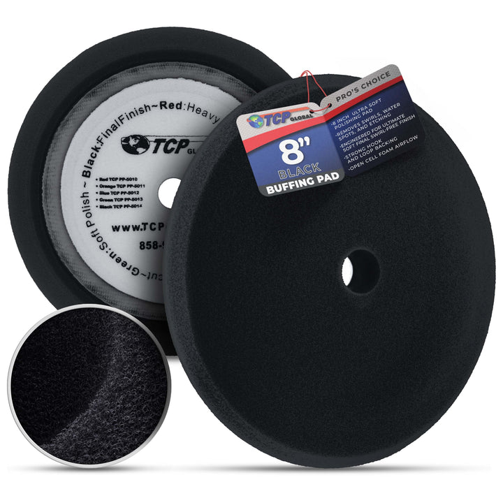 TCP Global front view of 8 inch pad showing full face and uniform foam for smooth finish