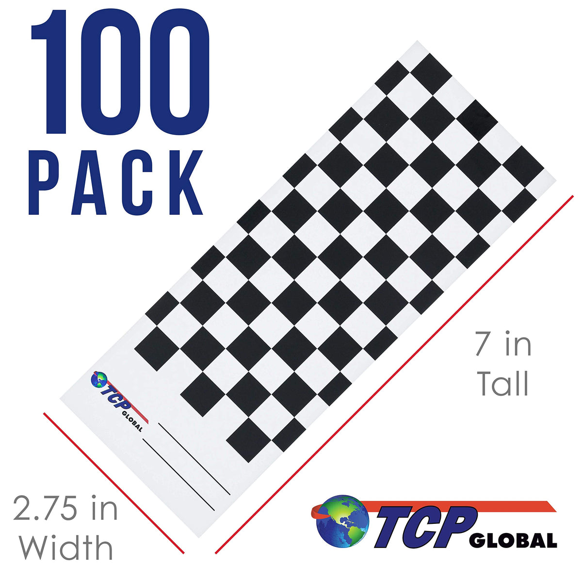 TCP Global close-up of black and white checkered pattern revealing contrast