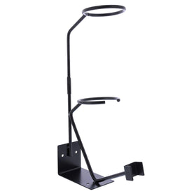 TCP Global front view of holder mounted on bench, saves workspace and secures gun