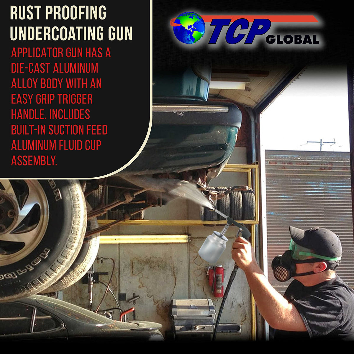 TCP Global spraying a truck rocker panel illustrating efficient application benefit