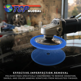 TCP Global pad on wet surface showing water spot removal effectiveness benefit