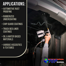 TCP Global straight 22-inch wand spraying bed liner on truck bed for targeted application