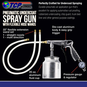 TCP Global suction feed cup and pressure gauge close-up for accurate regulator control