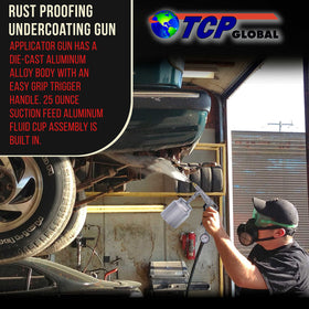 TCP Global close-up texture of rubberized coating showing consistent spray finish