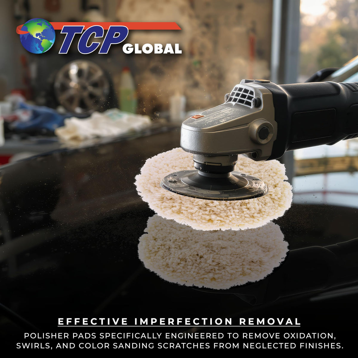 TCP Global pad core and label detail showing reinforced center durability