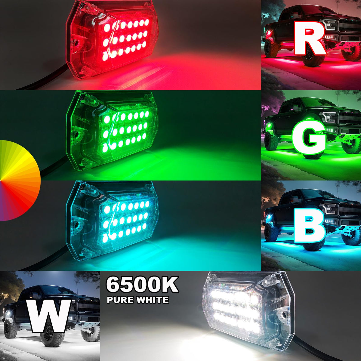 TDE Explorer.Lighting close-up of pod LED array highlighting brightness and durable construction