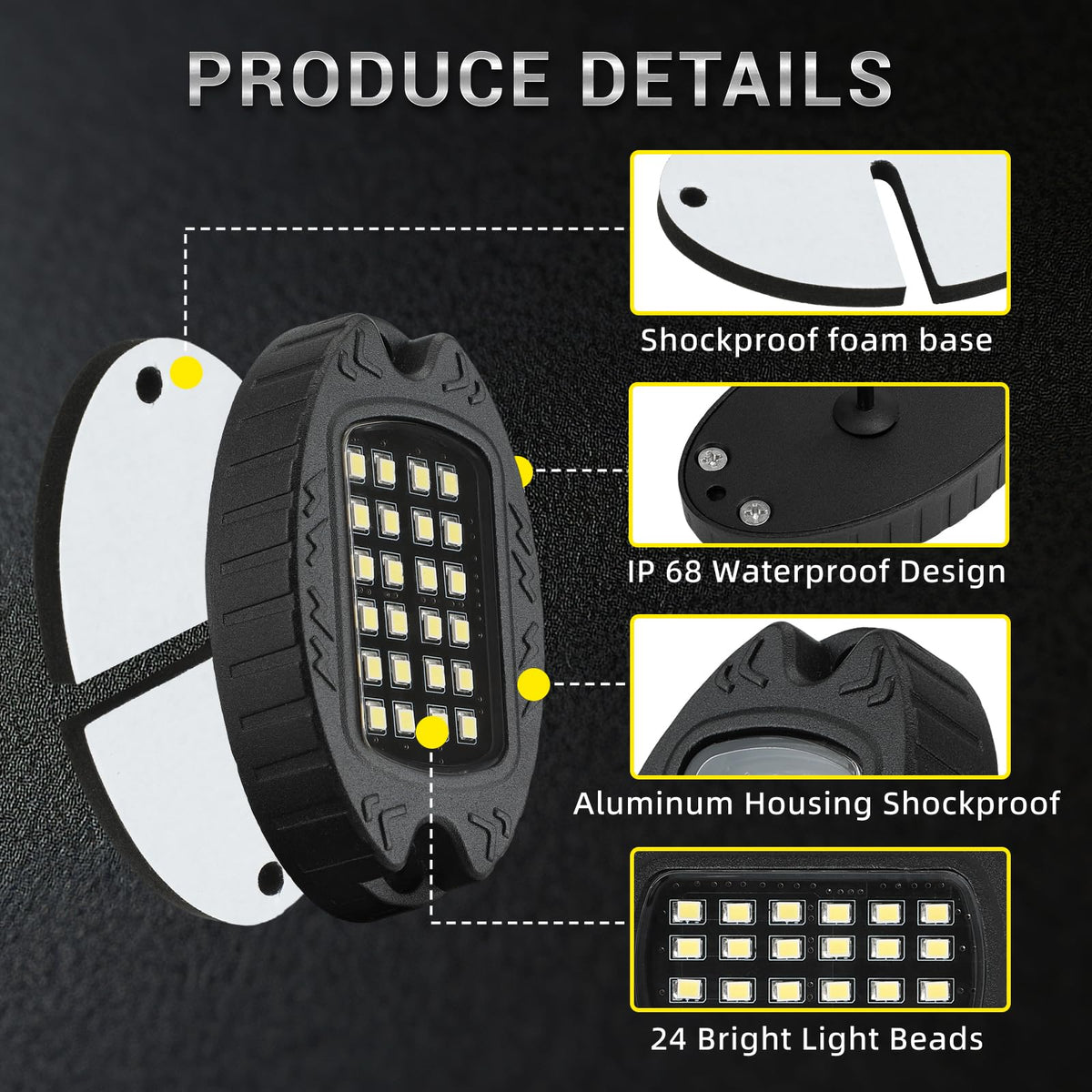 TDE Explorer.Lighting installed under a pickup demonstrating improved ground visibility