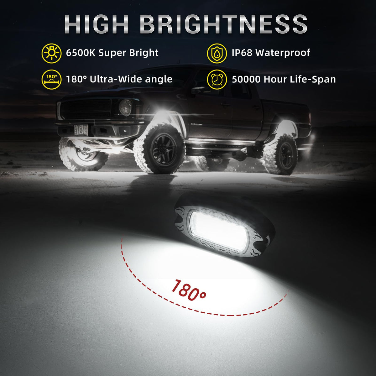 TDE Explorer.Lighting lens and LED array detail showing bright 6500K output