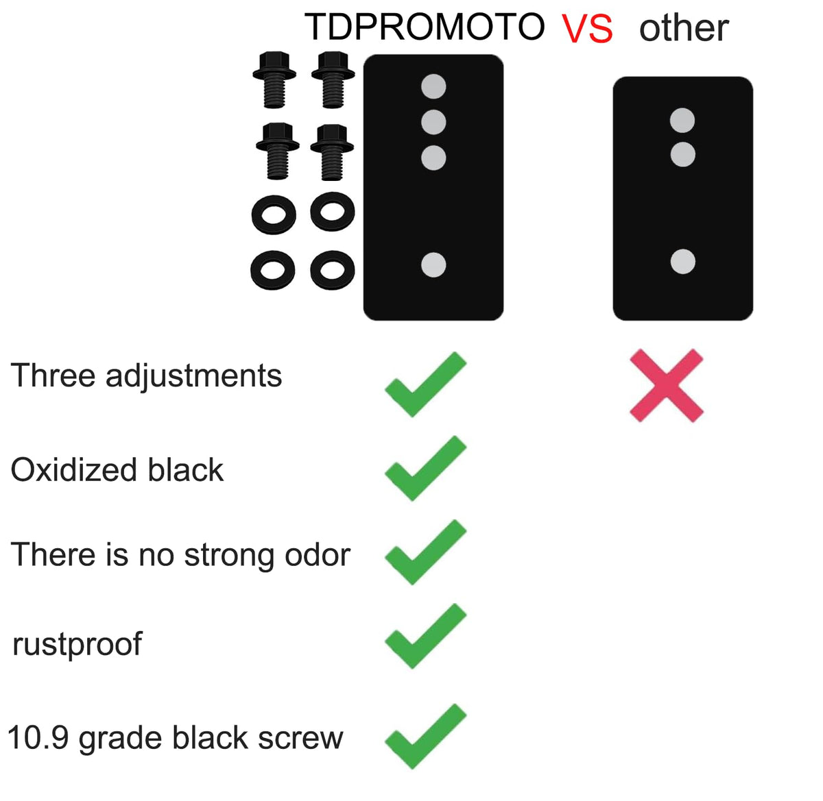 TDPROMOTO included T-slot nuts and hardware for tool-free installation