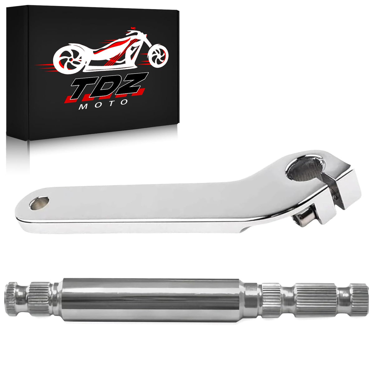 TDZ MOTO front packaging showing the shifter kit and components for quick identification and confidence
