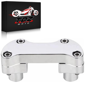 TDZ MOTO chrome front view of riser kit showing polished finish and clean fitment benefit