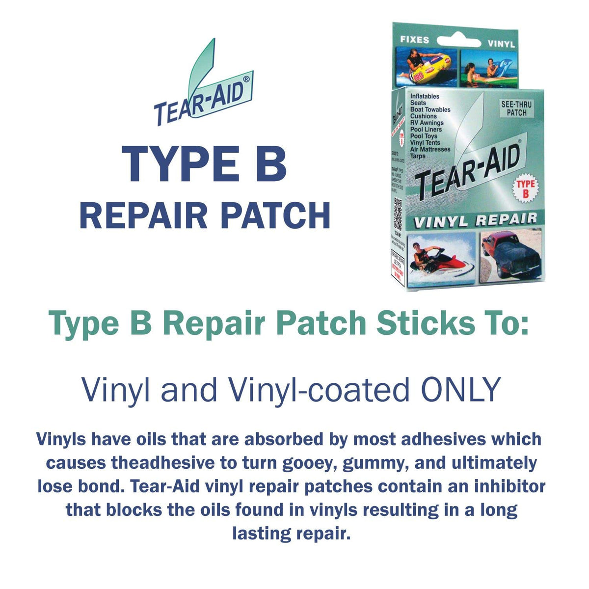 TEAR-AID close-up of matte patch texture highlighting abrasion-resistant surface
