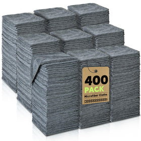 TEAWOO bulk pack of 400 gray cloths front view showing value