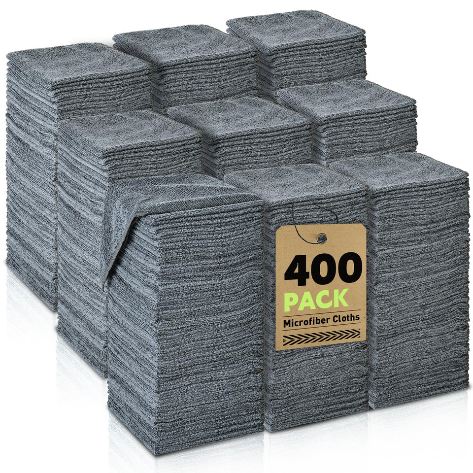 TEAWOO bulk pack of 400 gray cloths front view showing value