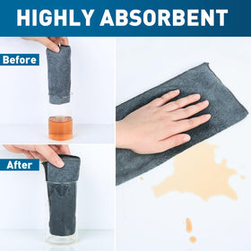 TEAWOO towel in hand absorbing spill quickly for fast cleanup