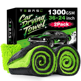 TEBASIC folded towels front view showing plush pile and fast drying benefit