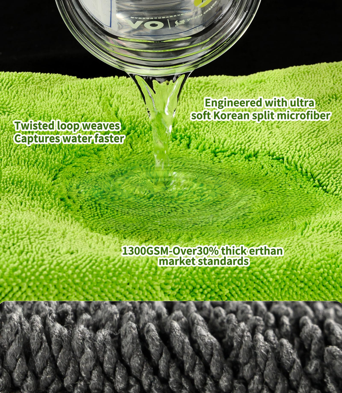 TEBASIC in use wiping car surface demonstrating streak-free drying benefit
