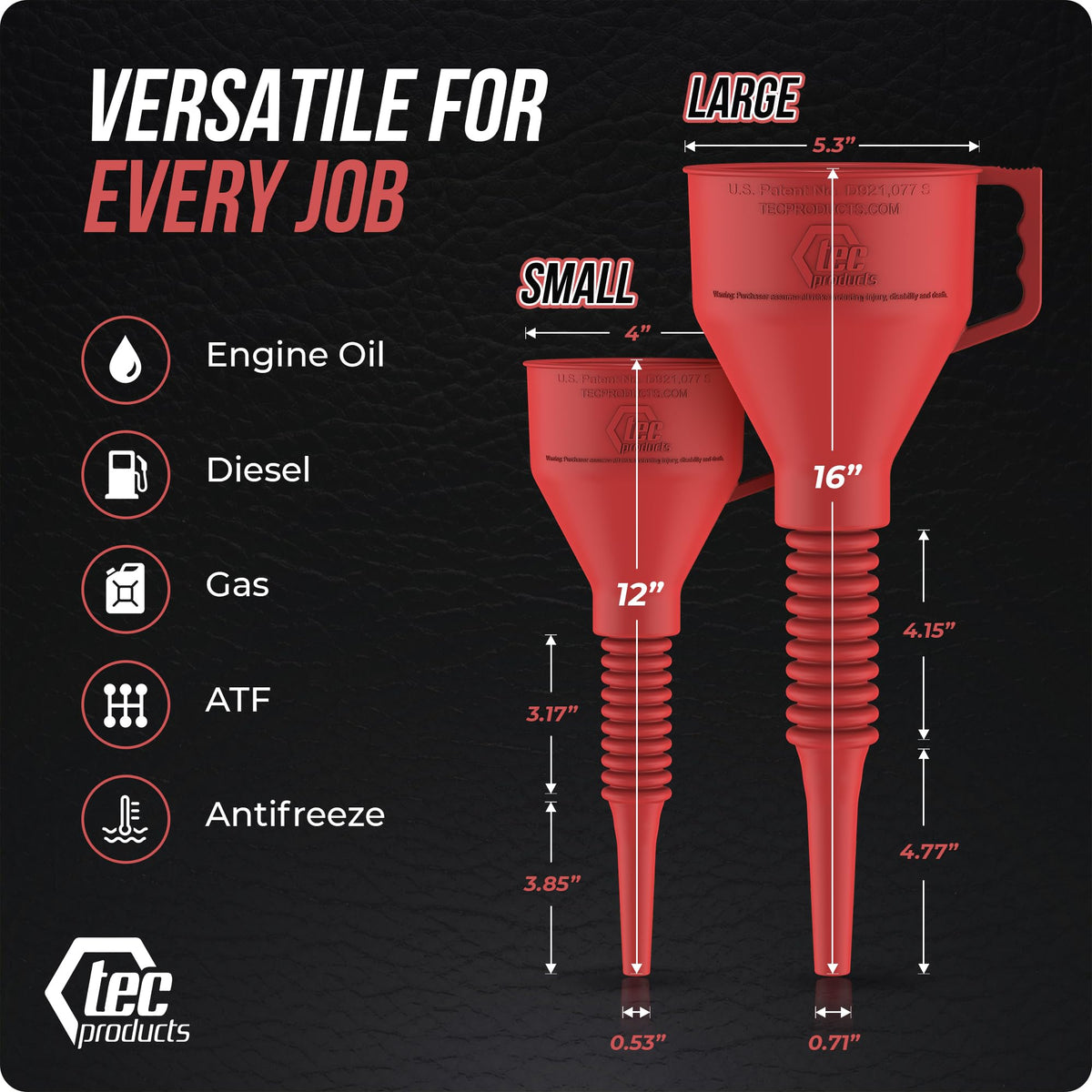TEC Products side profile showing flexible 12-inch reach for tight spots