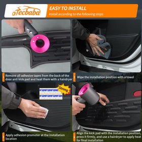 Tecbaba adhesive backing detail showing strong bond for secure fit