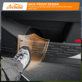 Tecbaba door pad installed on vehicle door preventing shoe-mark damage