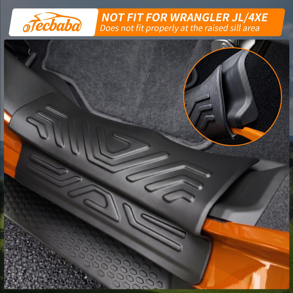 Tecbaba exterior sill forming a tight seal against water and road debris
