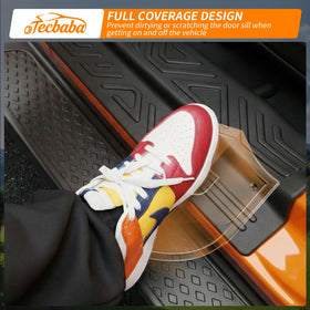Tecbaba step-by-step installation on Gladiator door sill for easy tool-free fit
