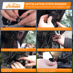 Tecbaba installed on Wrangler JL hood showing secure support and safety
