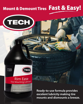 TECH Rim Ease close-up of label highlighting petro- and silicone-free formula benefit