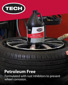 TECH Rim Ease shop layout with bottle and tools showing convenience for busy technicians