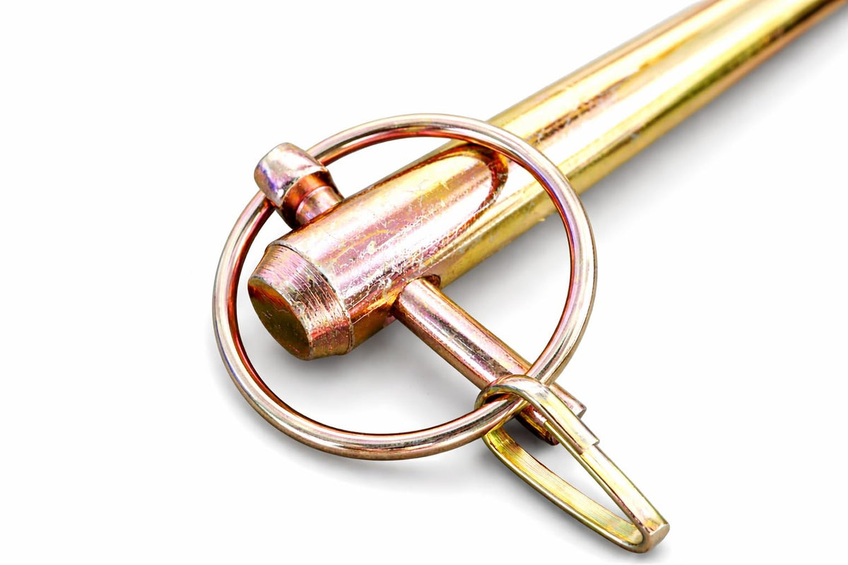 Tech Team hitch pin installed on a trailer for secure towing connection