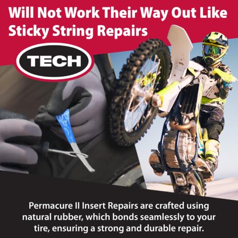 side view of a tire with an installed TECH Tire Permacure II insert showing secure seal