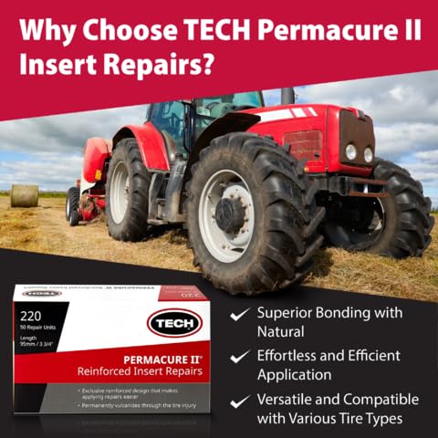TECH Tire Permacure II insert next to a ruler for length scale and sizing clarity