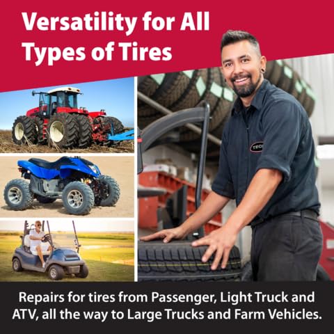 repair setup with TECH Flow-Seal Vulcanizing Fluid and TECH Tire Permacure II inserts