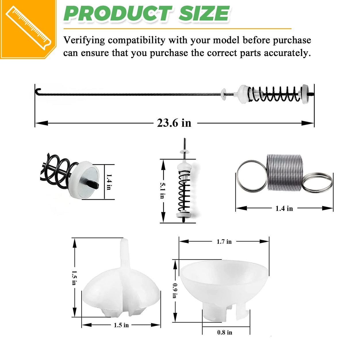 Techecook suspension rod installed in washer, restore stable quiet spinning