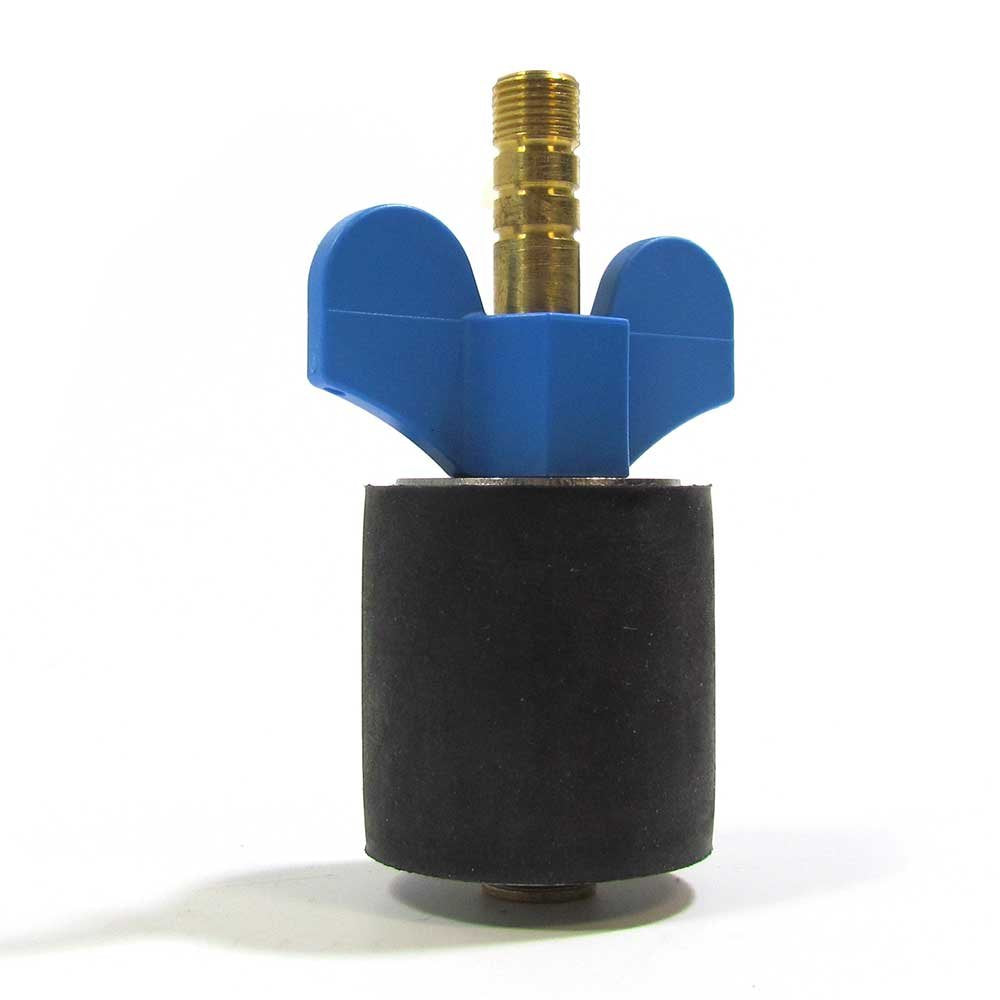 Technical winter rubber plug front view showing seal and valve benefit durable sealing