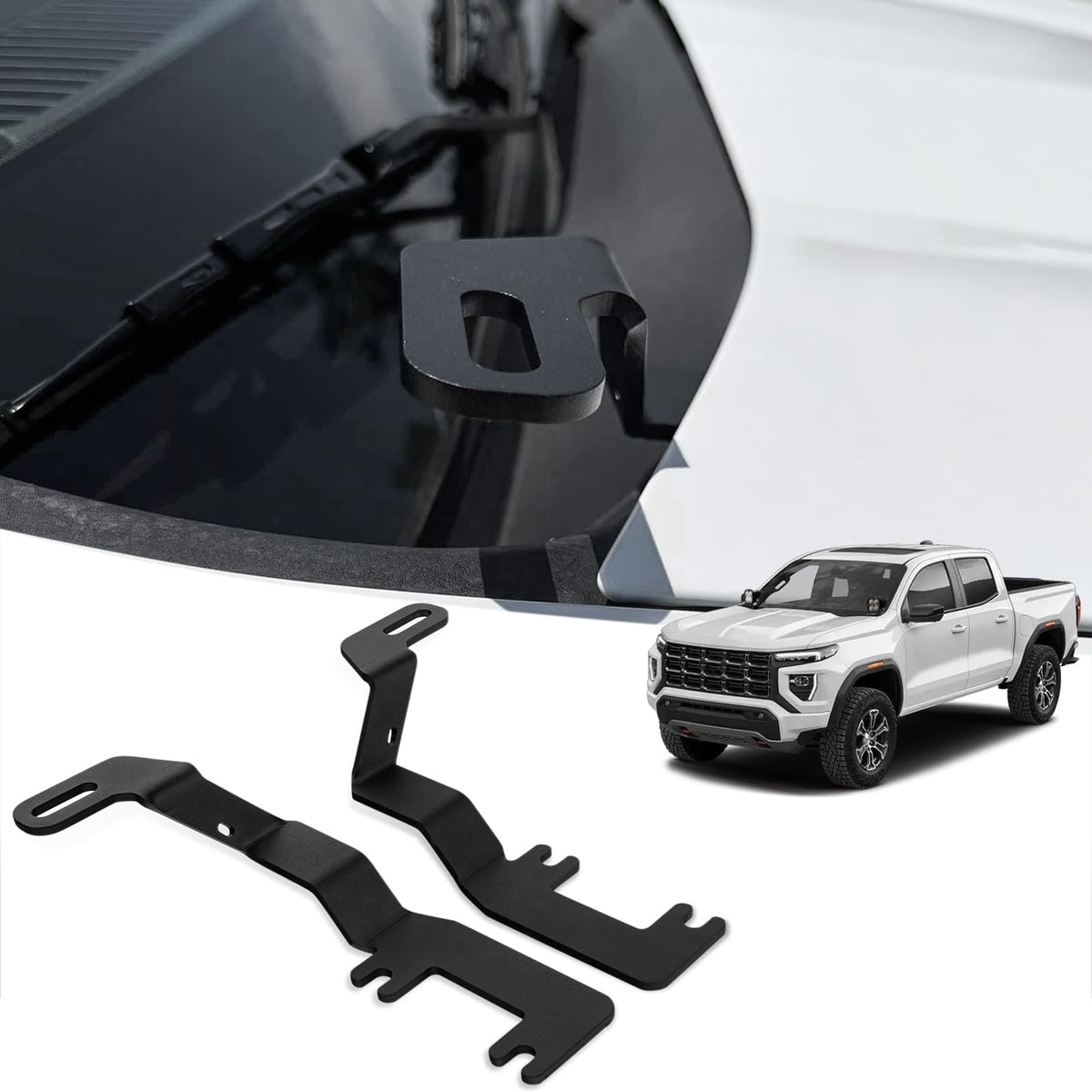 TECHPICCO front-mounted brackets on truck showing clean fit and improved lighting