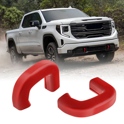 TECHPICCO front packaging shows red tow hook cover and neat fitment benefit
