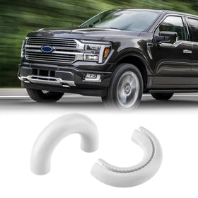 TECHPICCO front view showing white tow hook cover enhancing bumper look