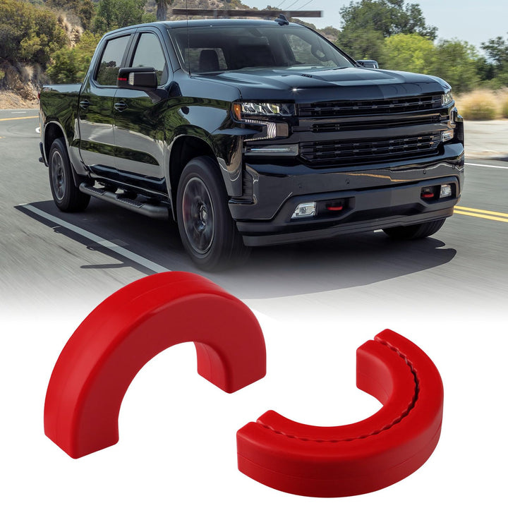 TECHPICCO front view showing red tow hook cover and clean bumper accent