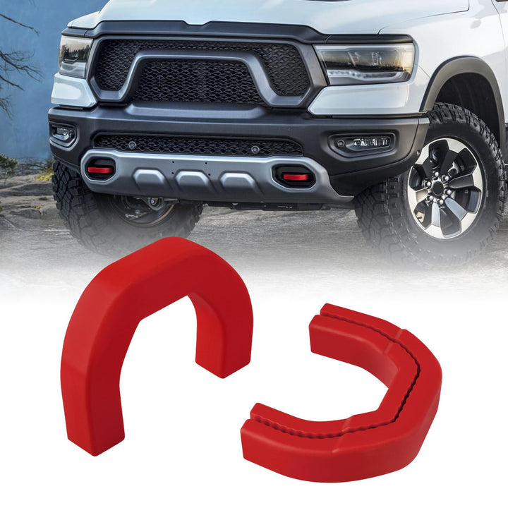 TECHPICCO front view showing red tow hook cover and neat bumper integration
