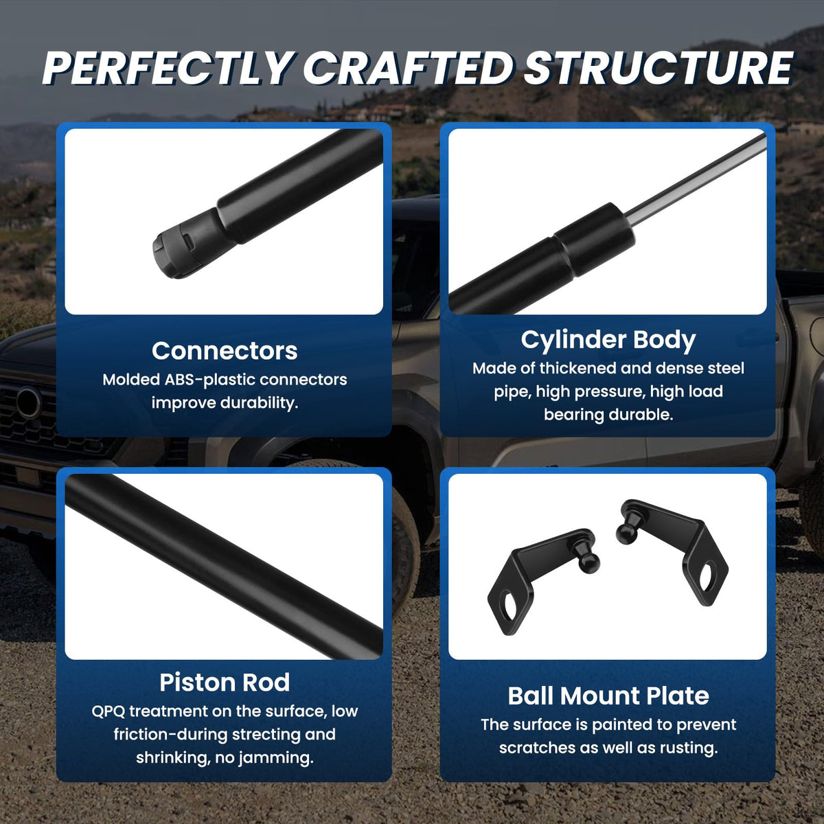 TECHPICCO hardware kit layout with bolts and brackets for quick, complete installation