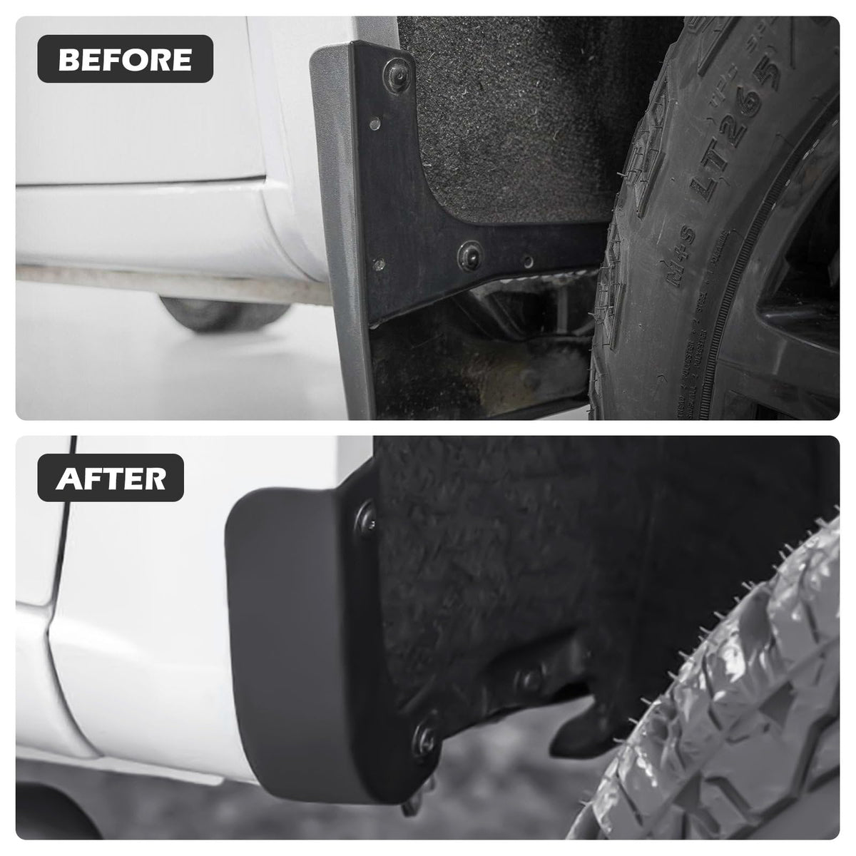 TECHPICCO fender delete installed on Silverado wheel well demonstrating no-drill convenience
