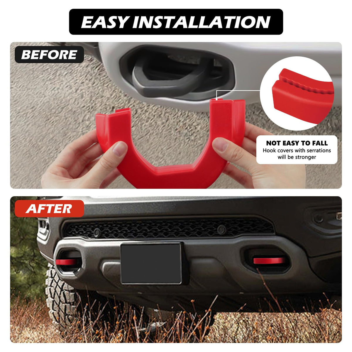 TECHPICCO installation process image showing tool-free snap-on benefit