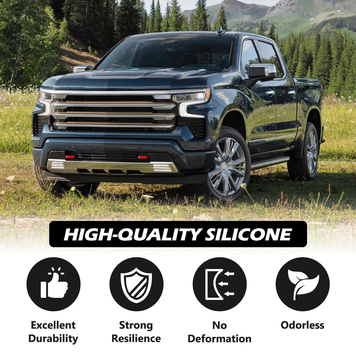 TECHPICCO installed on Silverado front illustrating seamless aesthetic upgrade