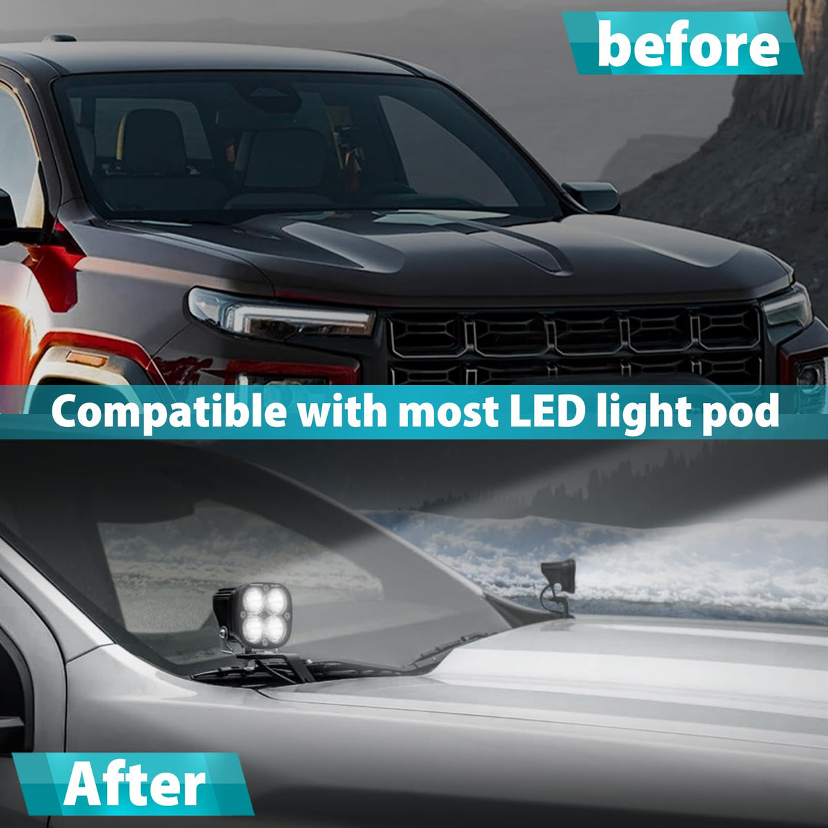 TECHPICCO passenger side bracket installed under hood for easy, secure mounting