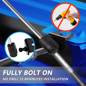TECHPICCO right-side installed strut demonstrating balanced hood support